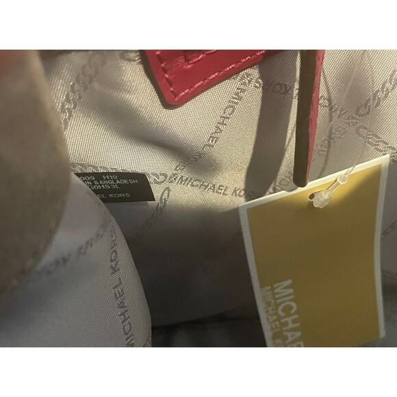 MICHAEL KORS NOUVEAU LARGE SATCHEL BAG PADLOCK KEY CROSSBODY BERRY VERSATILE - Picture 16 of 16